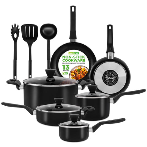 NutriChef front packaging showing full 13-piece set and key features
