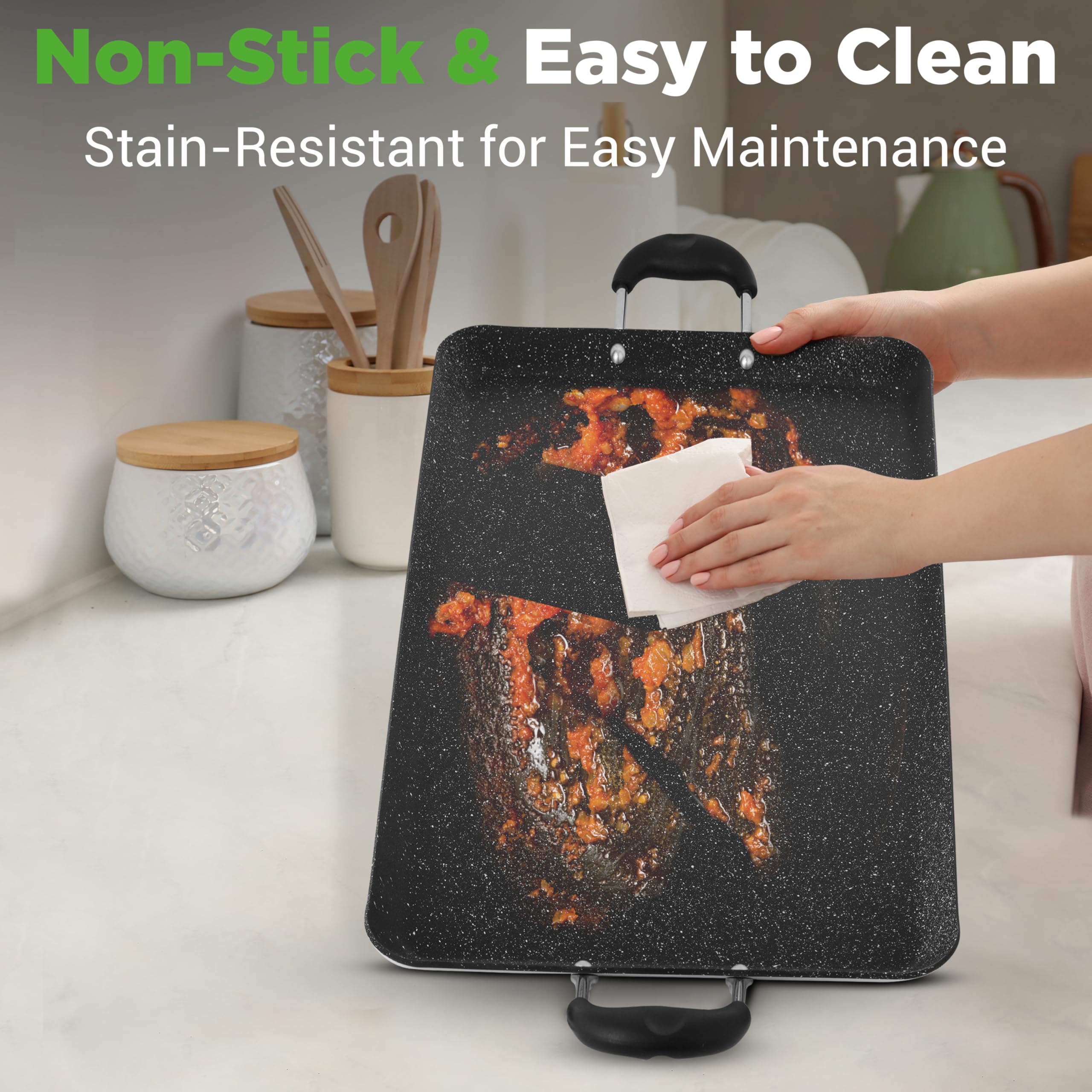 NutriChef sloped edge detail for drip-free pouring and cleaner stovetop