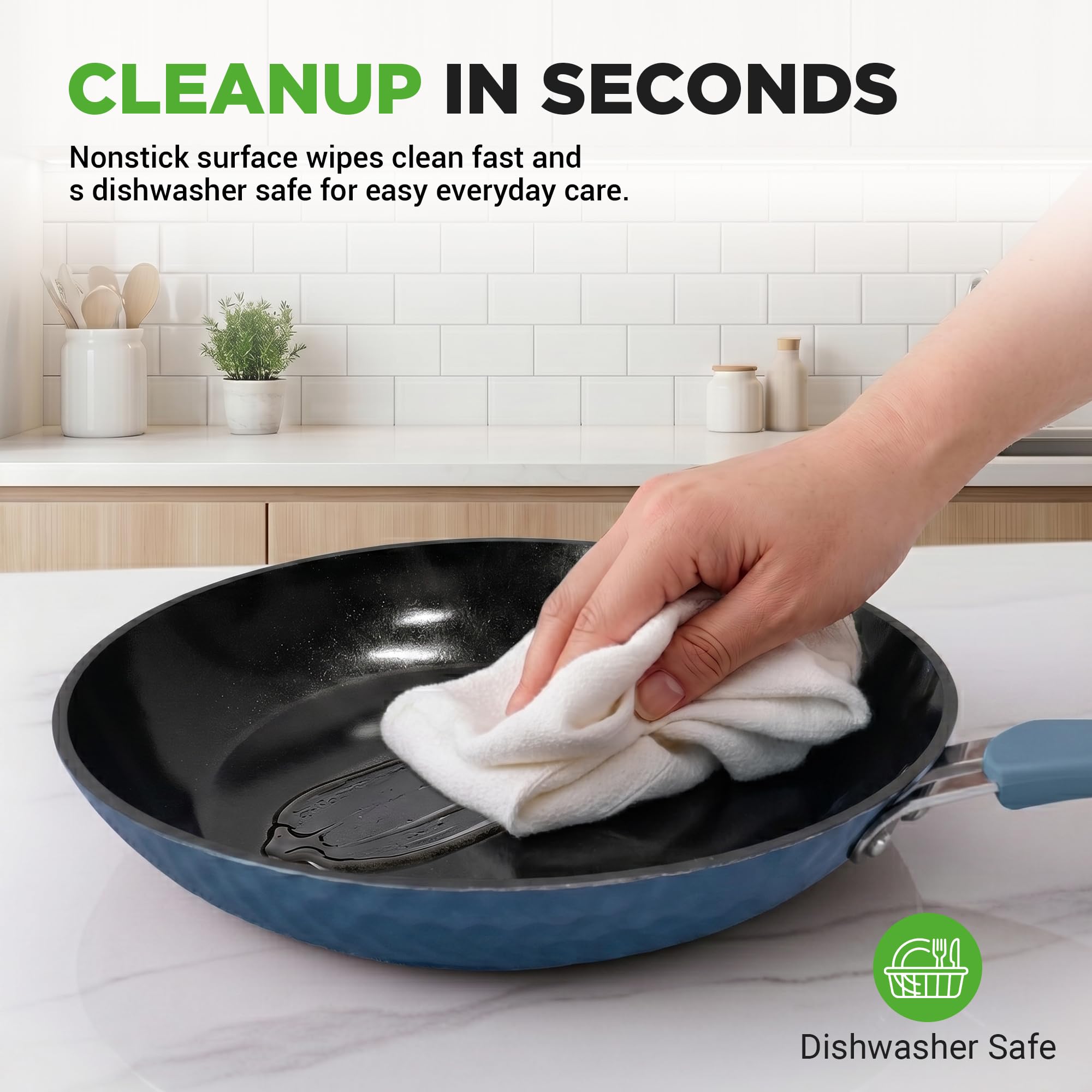 NutriChef ergonomic silicone-touch handle demonstrating secure comfortable grip