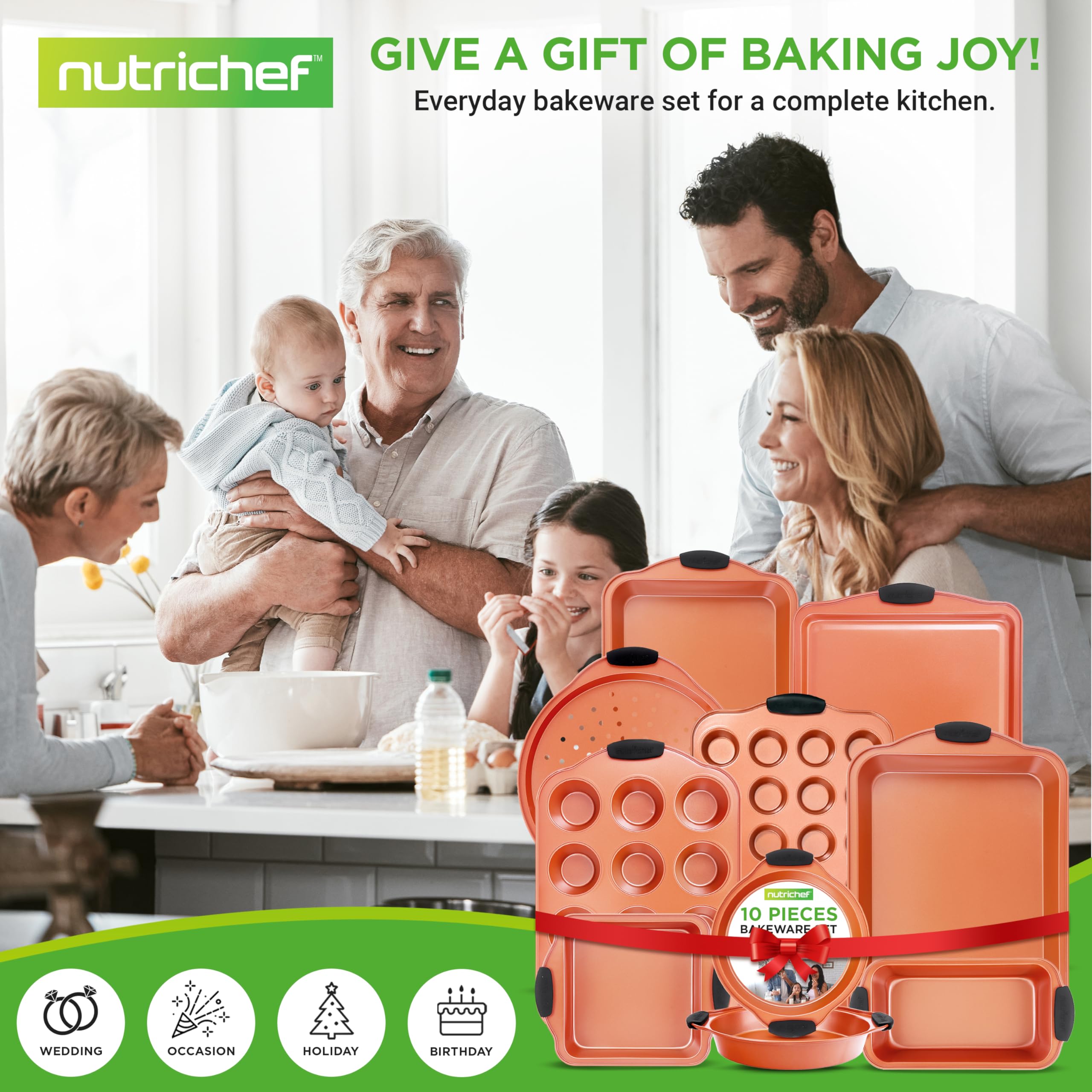 NutriChef set in kitchen with baked goods showcasing everyday versatility
