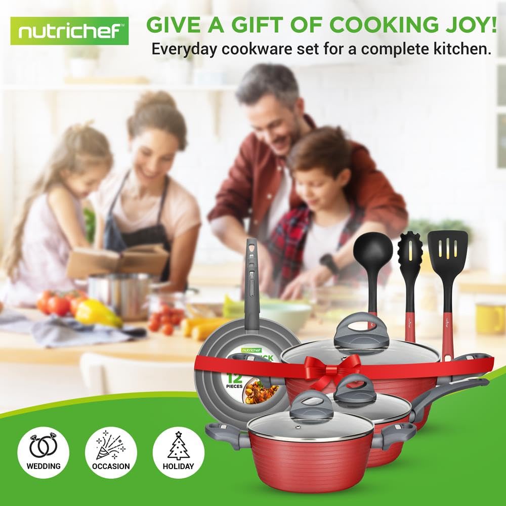 NutriChef lifestyle kitchen cooking scene depicting stylish cookware elevating meals