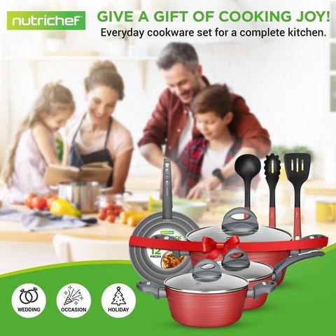 NutriChef lifestyle kitchen cooking scene depicting stylish cookware elevating meals
