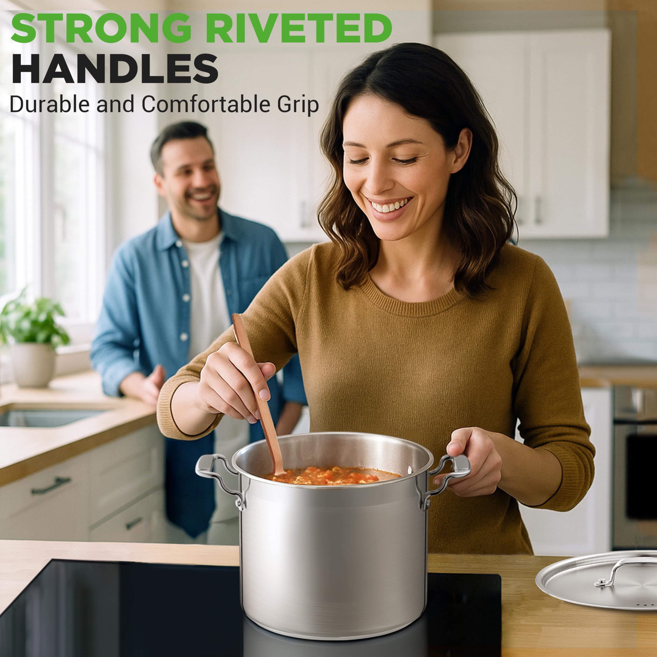 NutriChef stockpot in kitchen lifestyle scene demonstrating elegant fit