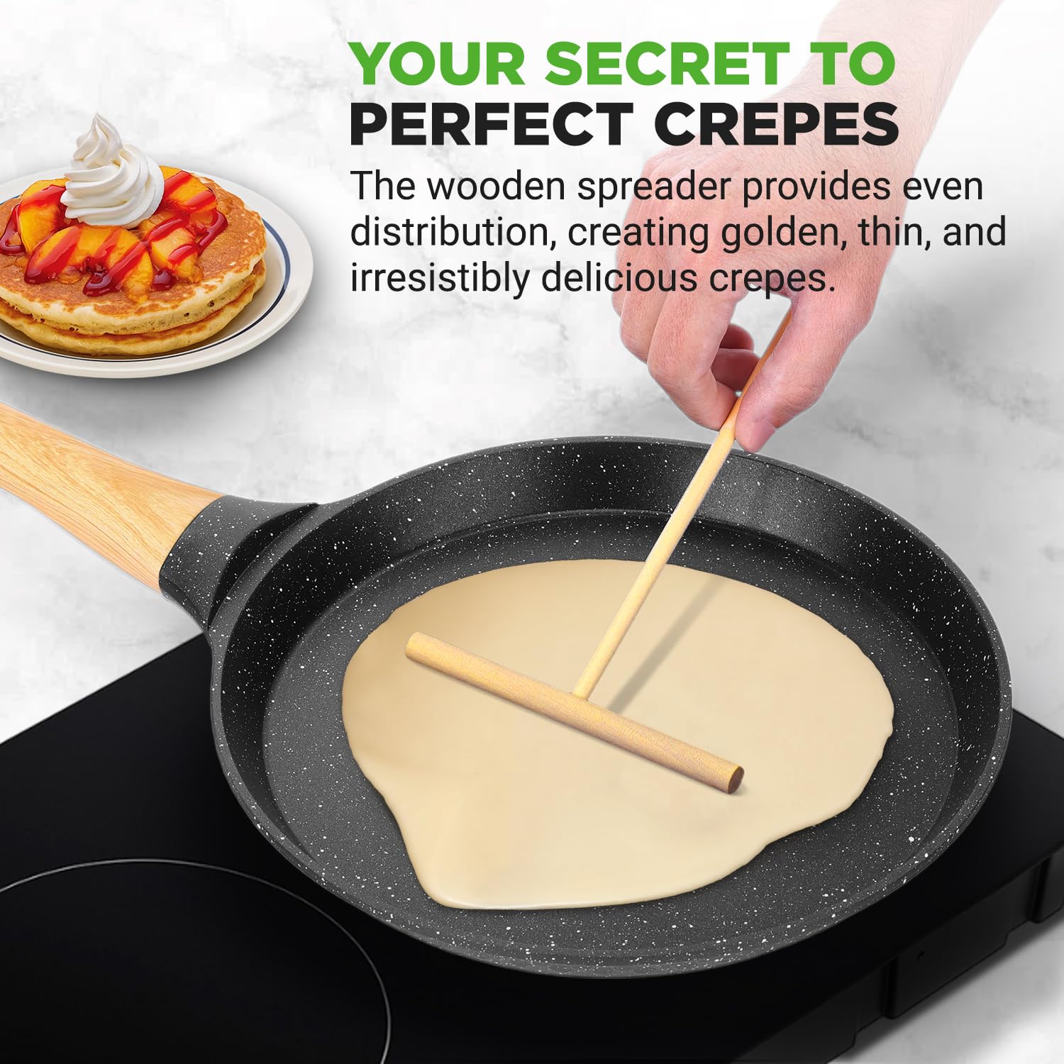NutriChef marble coating close-up highlighting non-stick finish and easy release