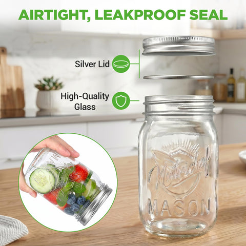 NutriChef closeup of silver screw lid showing airtight sealing benefit