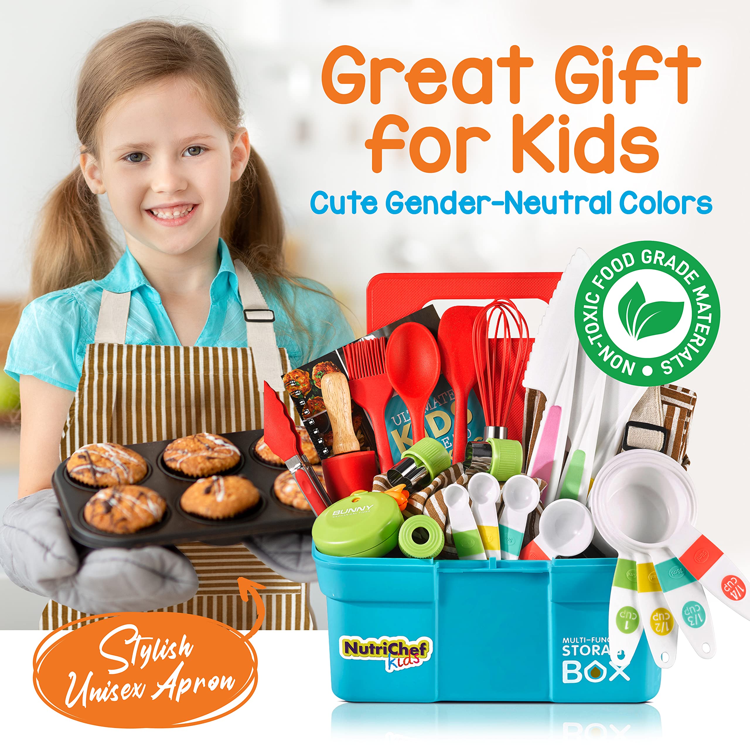 NutriChef measuring cups and spoons displayed for precise kid-friendly portions