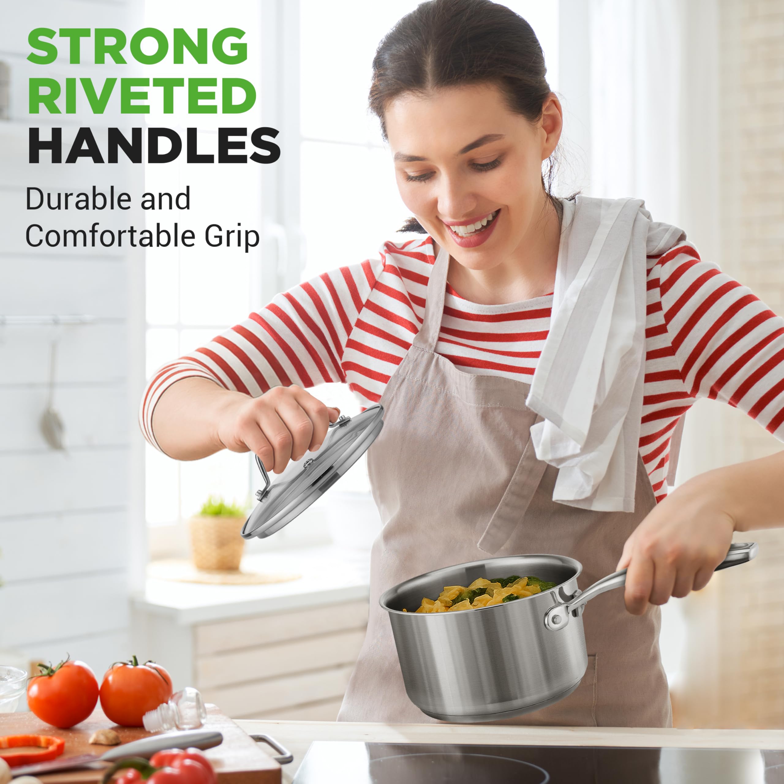 NutriChef ergonomic handle detail emphasizing secure grip and comfortable use