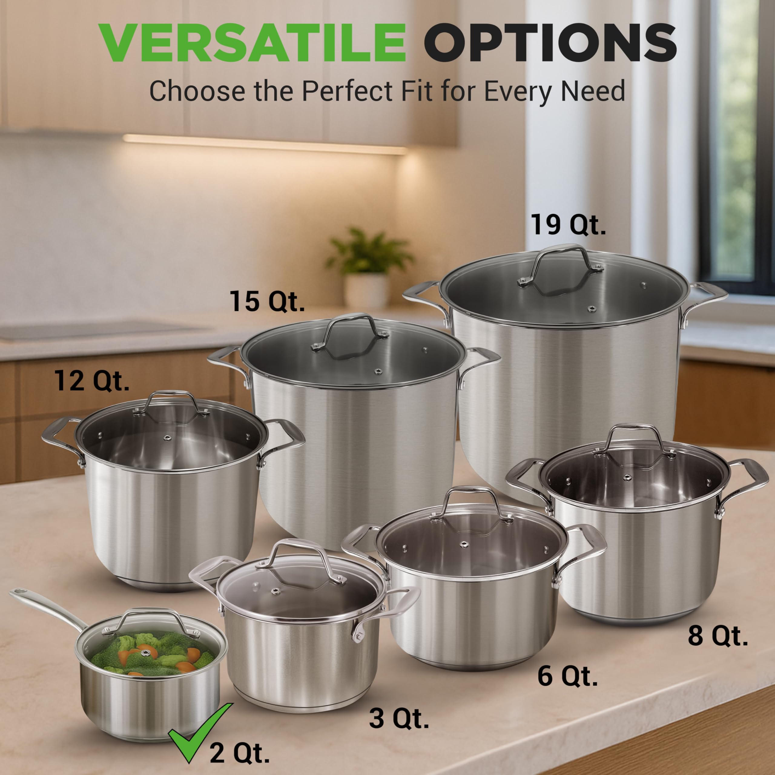 NutriChef saucepan side profile demonstrating depth and induction-ready base benefit