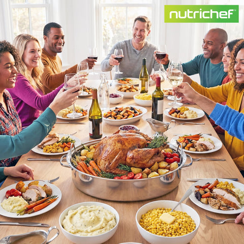 NutriChef roasted turkey on table showing serving presentation