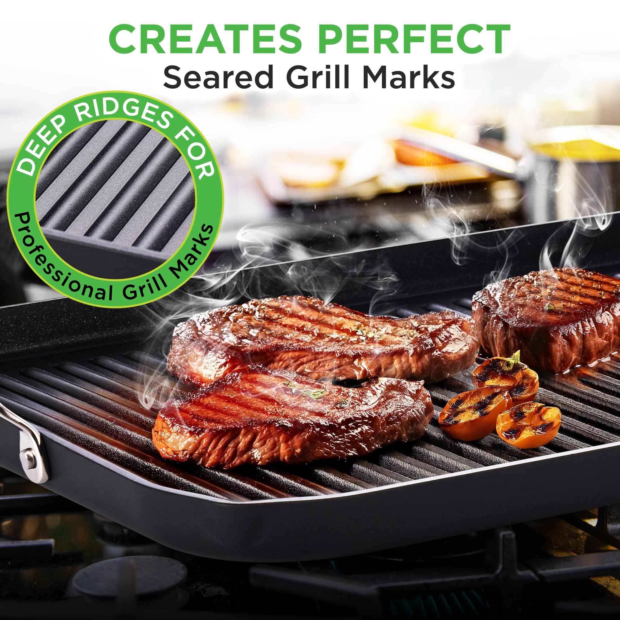 NutriChef side profile showing pan depth and even heat retention benefit