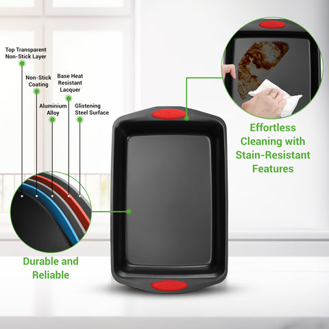 NutriChef red silicone handle close detail for safer handling benefit