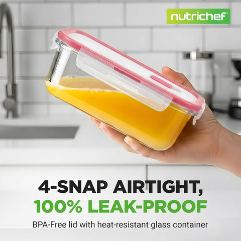 NutriChef stacked and nested containers saving kitchen space, neat compact storage