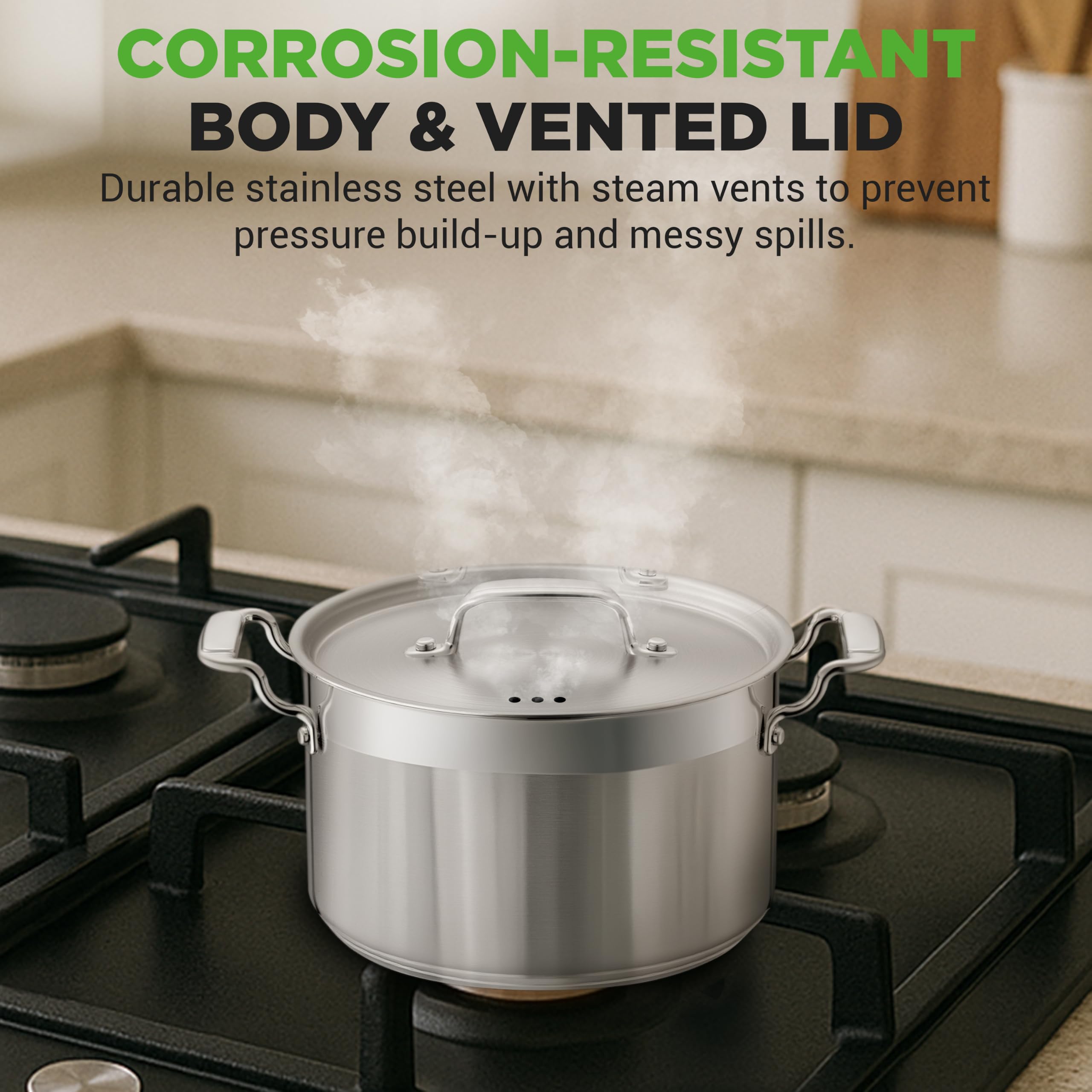 NutriChef base thickness detail showing even heat distribution benefit