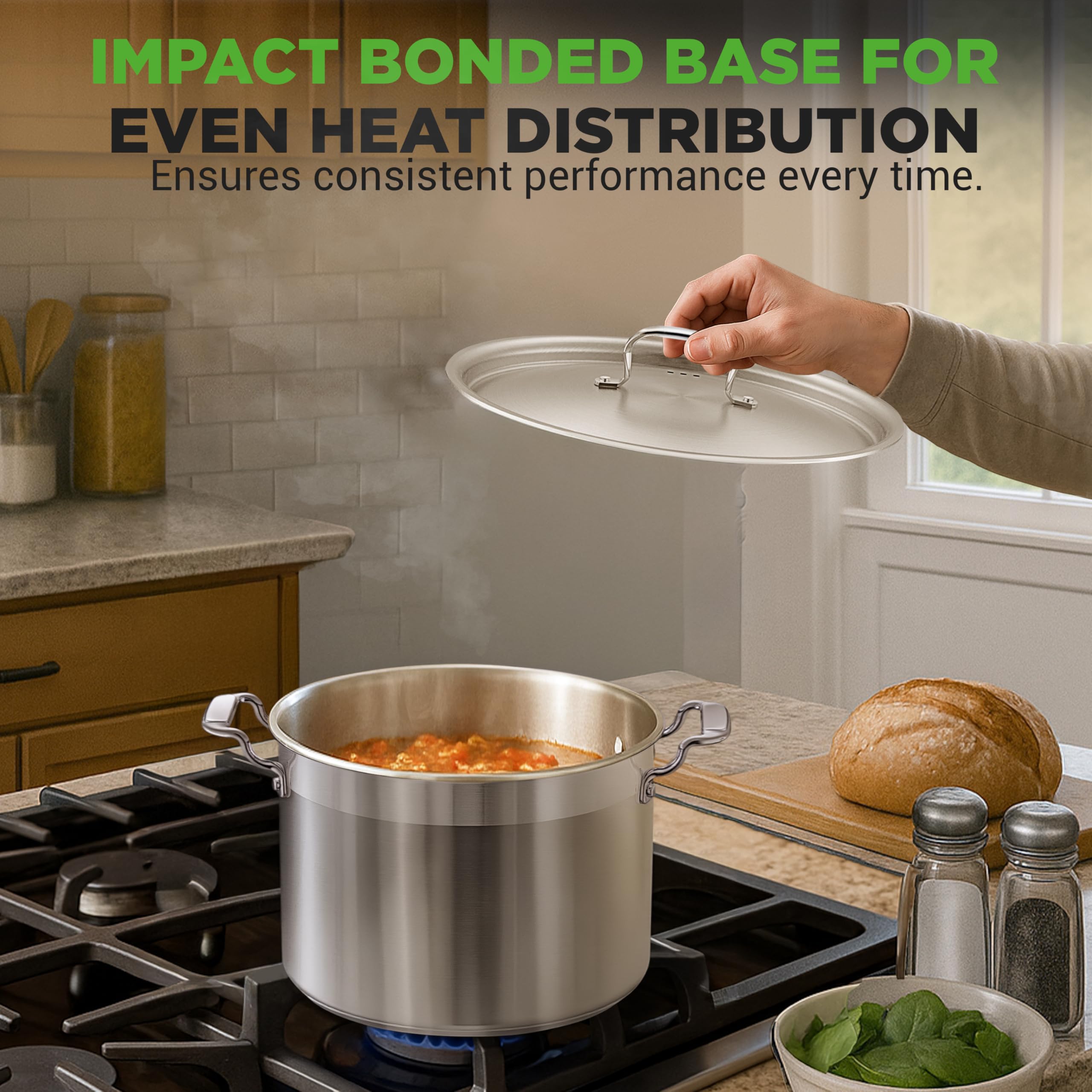 NutriChef pot on induction cooktop demonstrating compatibility and fast heating