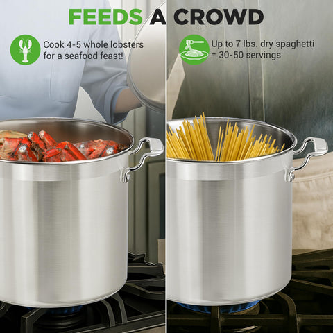 NutriChef interior close-up showing 18/8 stainless steel finish for non-reactive cooking