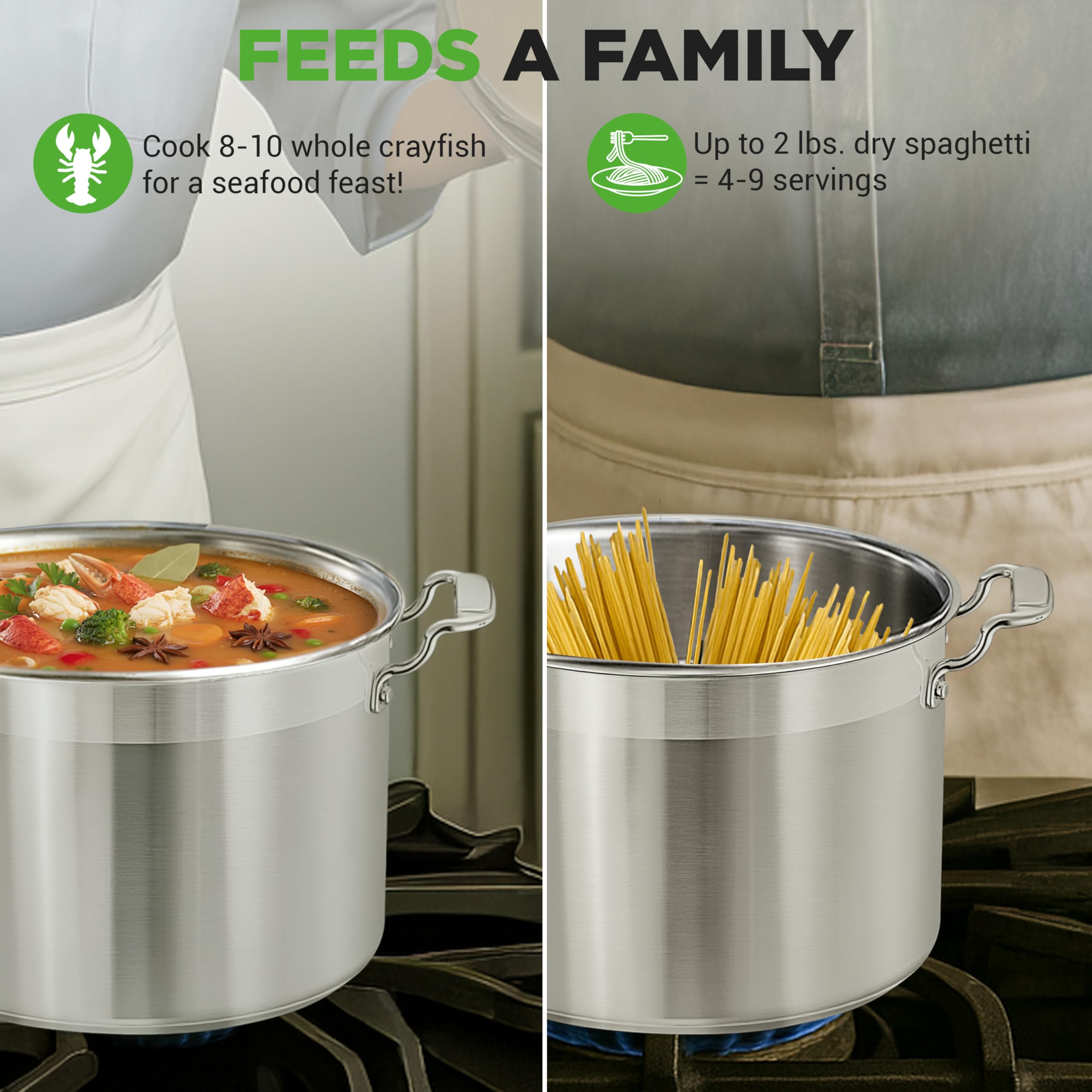NutriChef pot interior finish showing matte-polished surface for easy cleaning