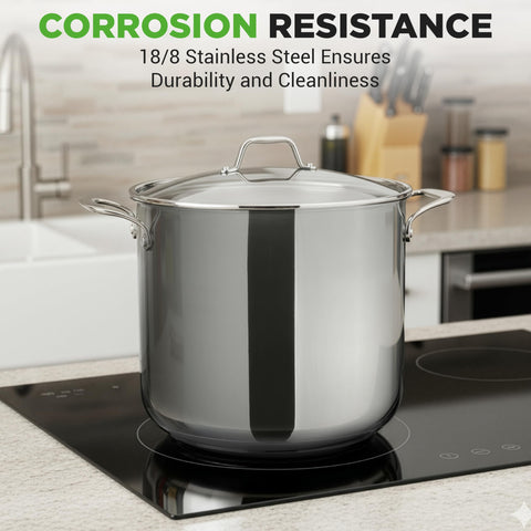 NutriChef pot beside common kitchen items showing true size advantage