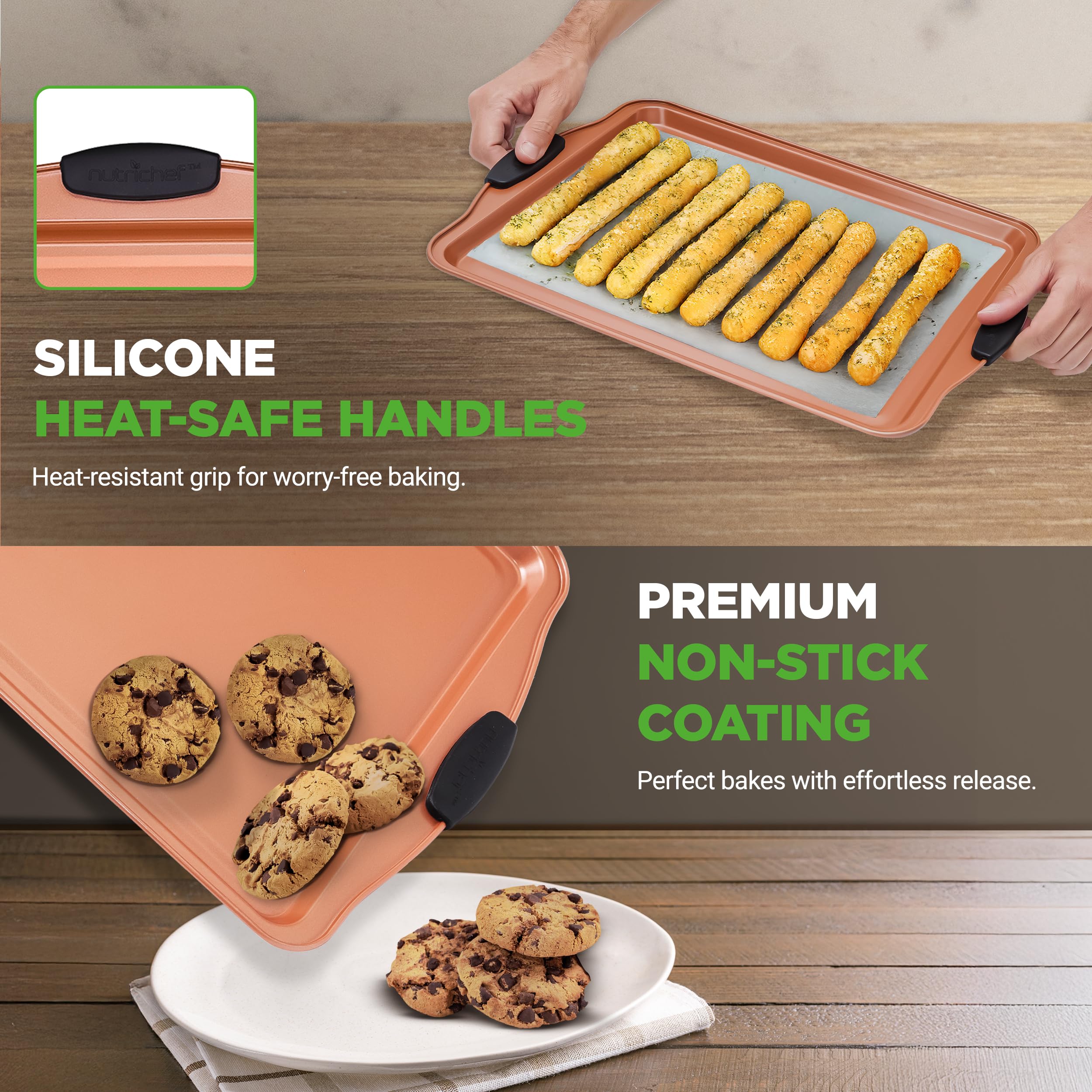 NutriChef non-stick coating texture detail, easy release and simple cleanup