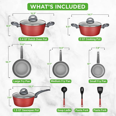 NutriChef three frypans stacked to show sizes and space-saving storage advantage