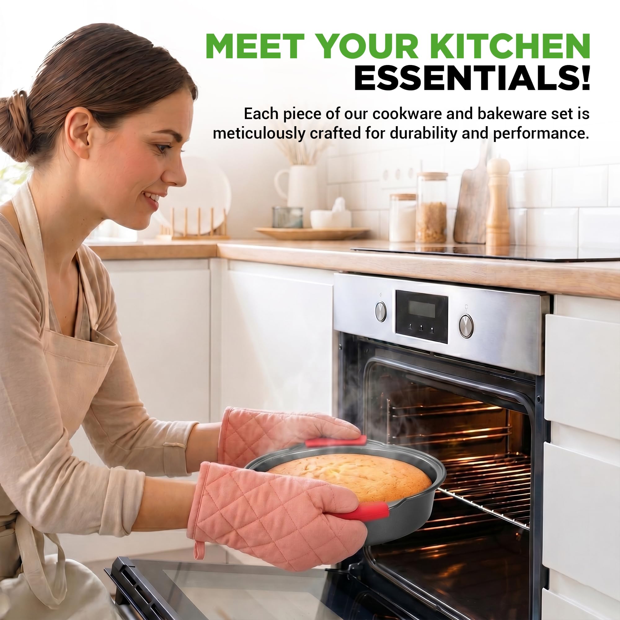 NutriChef utensils and accessories grouped to show included spatulas ladle and brush for convenience