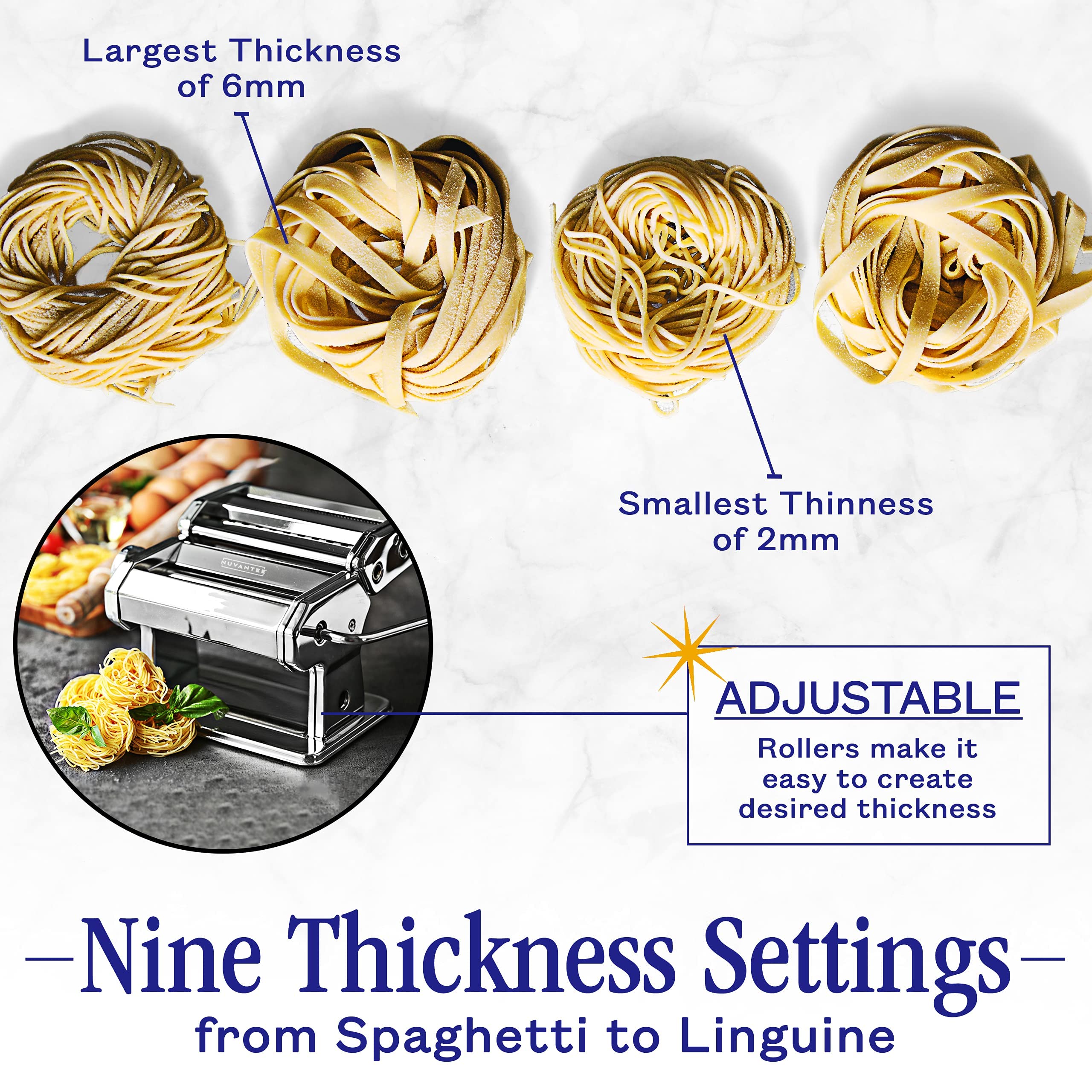 Nuvantee adjustment dial close-up showing seven thickness settings for precise control