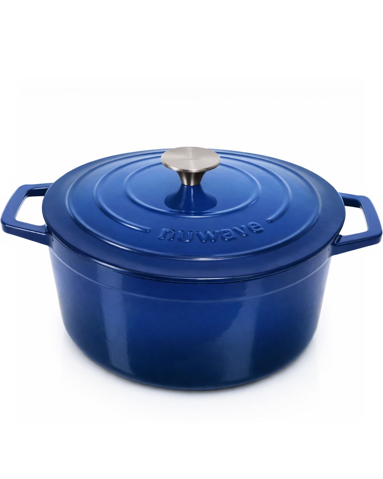 Nuwave front view showing pot and lid, durable performance for family meals