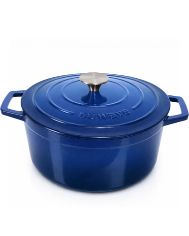 Nuwave front view showing pot and lid, durable performance for family meals