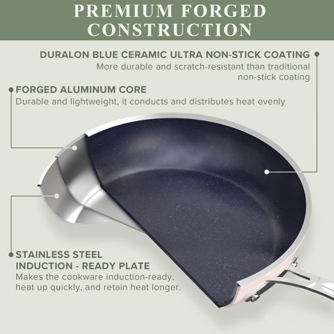 Nuwave close-up of Duralon Blue ceramic coating showing smooth nonstick surface benefit
