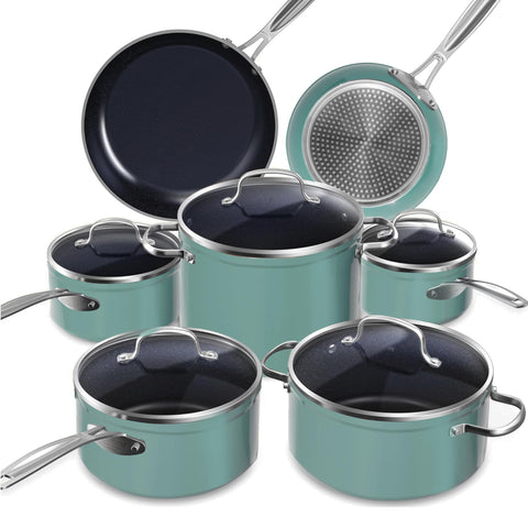 Nuwave product packaging showing full 12-piece set and included cookware