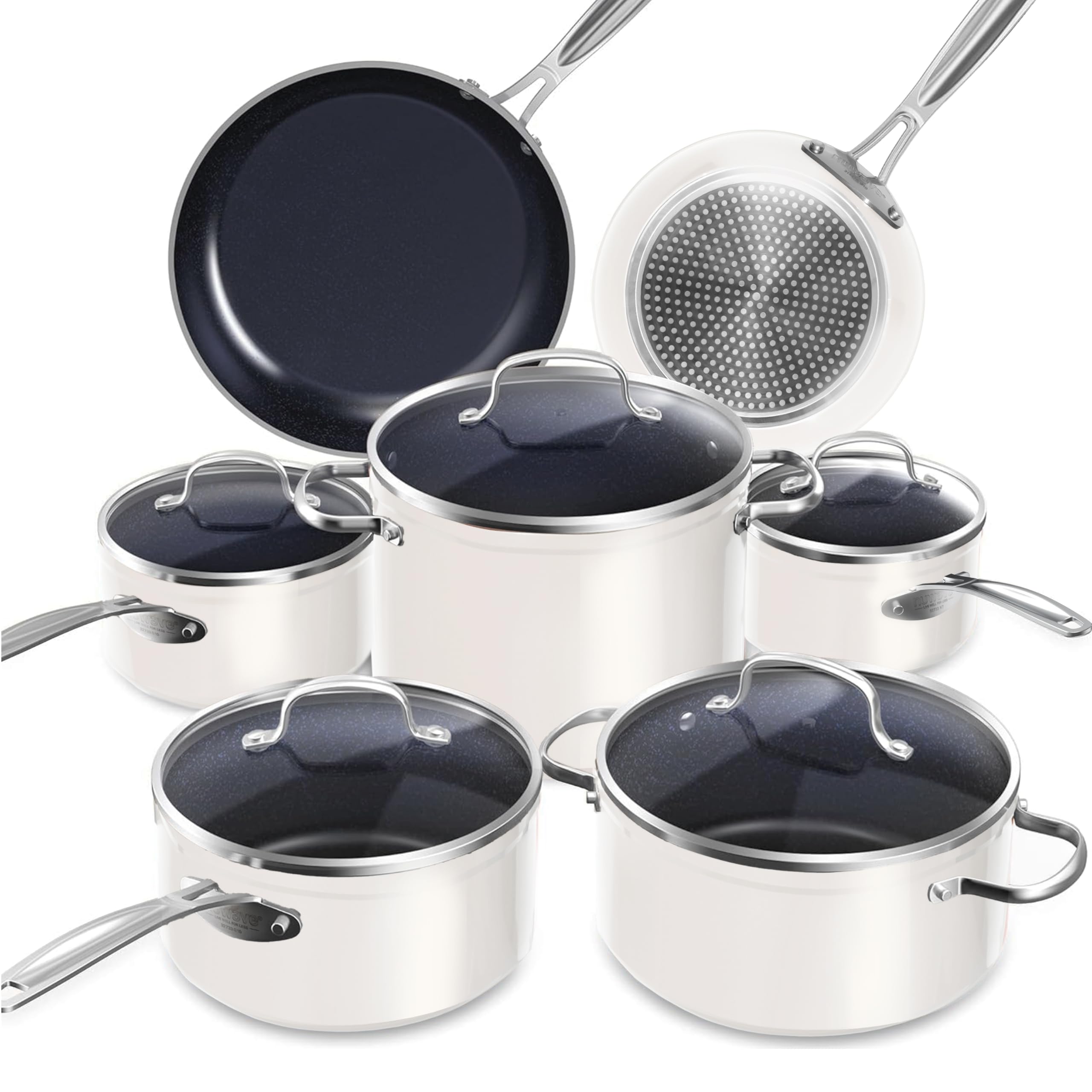 Nuwave full 12-piece set front view showing all pots and pans benefits easy cooking