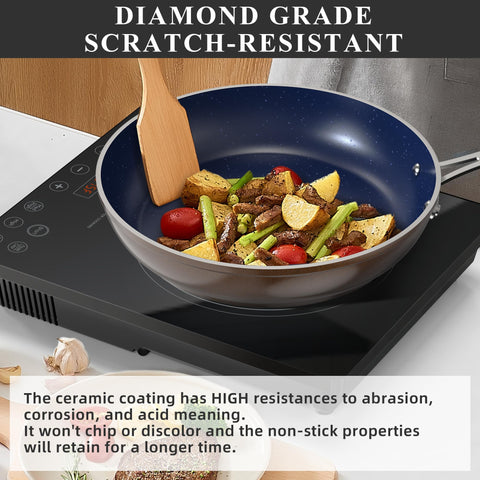Nuwave saucepan with lid steaming for efficient simmering and covering