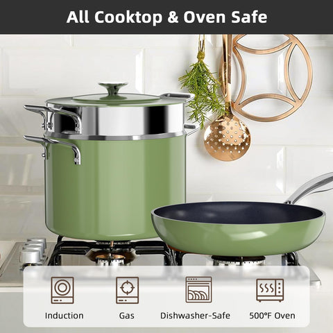 Nuwave handle and pan showing lightweight forged aluminum ease