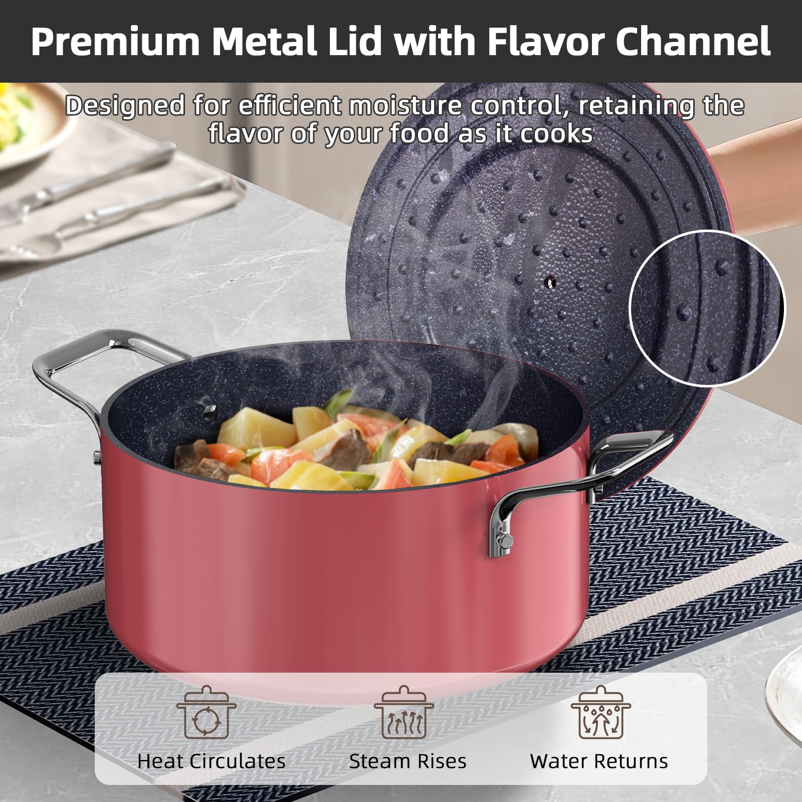 Nuwave frying pan on stovetop delivering even heat and sear