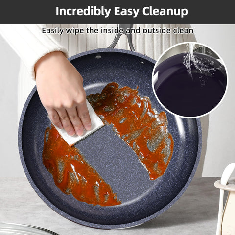 nuwave saucepan pouring sauce showing easy release and control