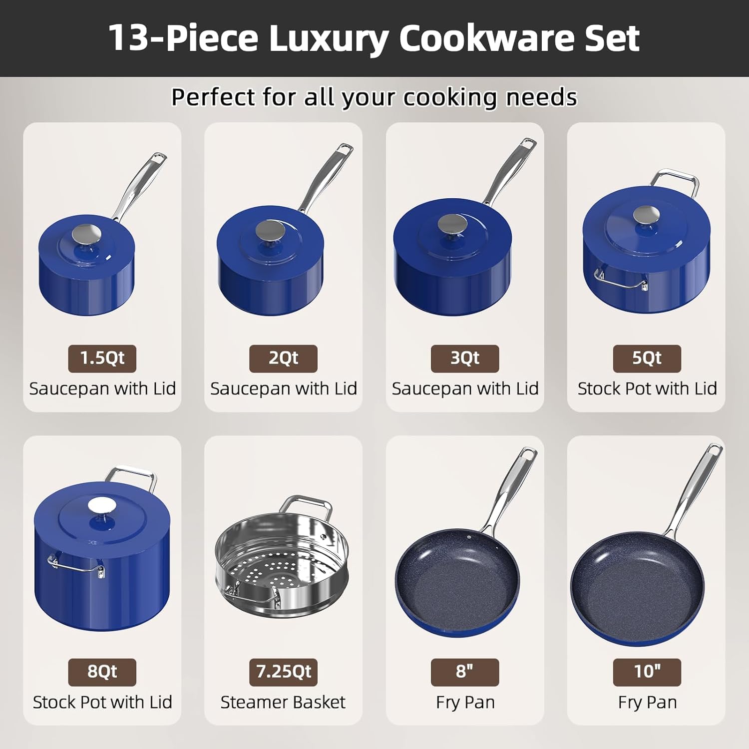nuwave stacked pans stored compactly to save kitchen space