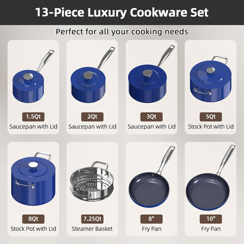 nuwave stacked pans stored compactly to save kitchen space