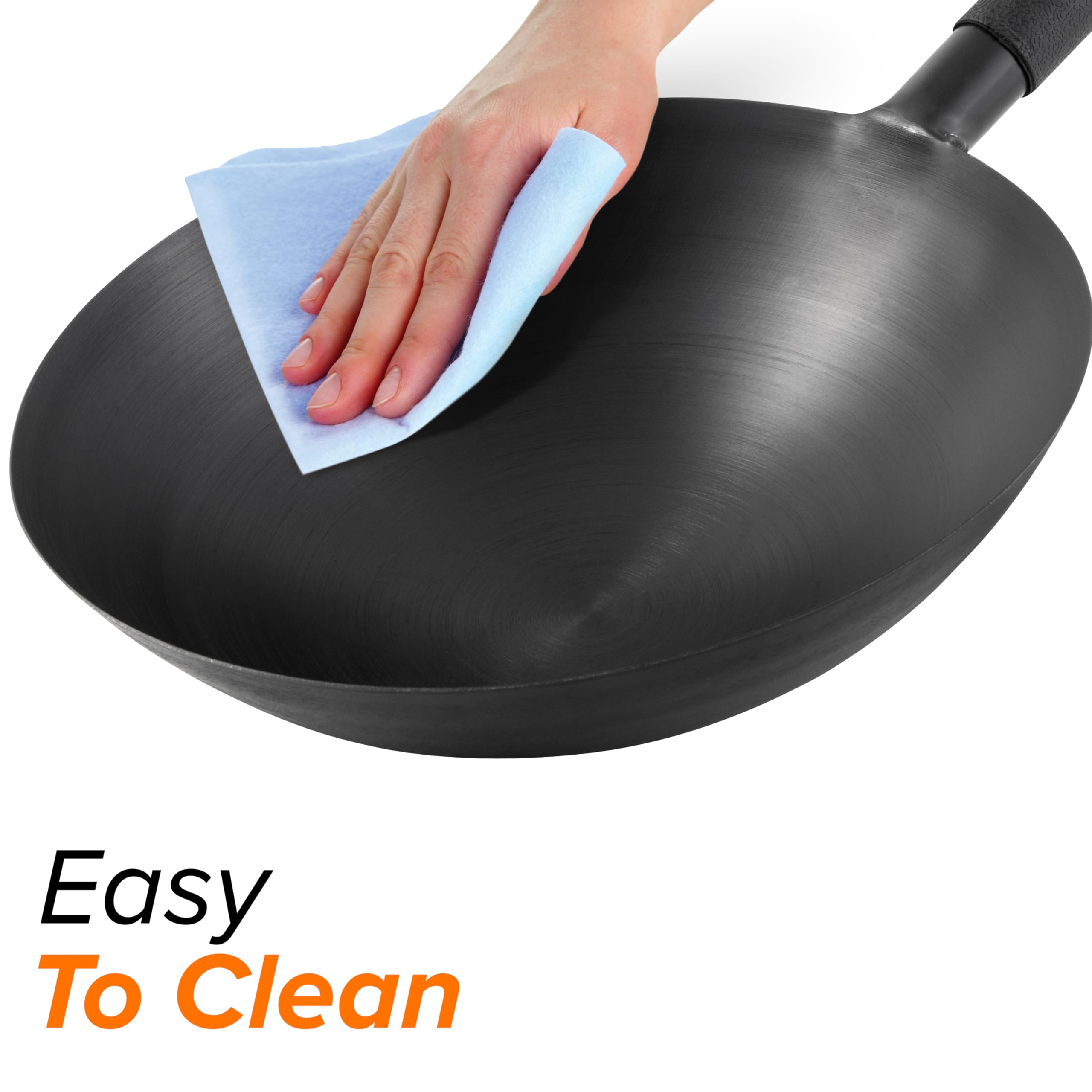 Nuwave Mosaic next to common kitchen items to show 14-inch wok scale