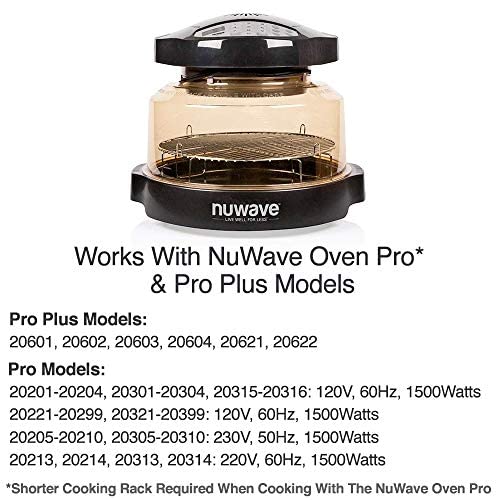 Nuwave Power Dome next to NuWave rack showing correct size and fit