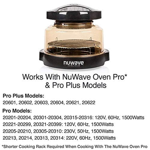 Nuwave Power Dome next to NuWave rack showing correct size and fit