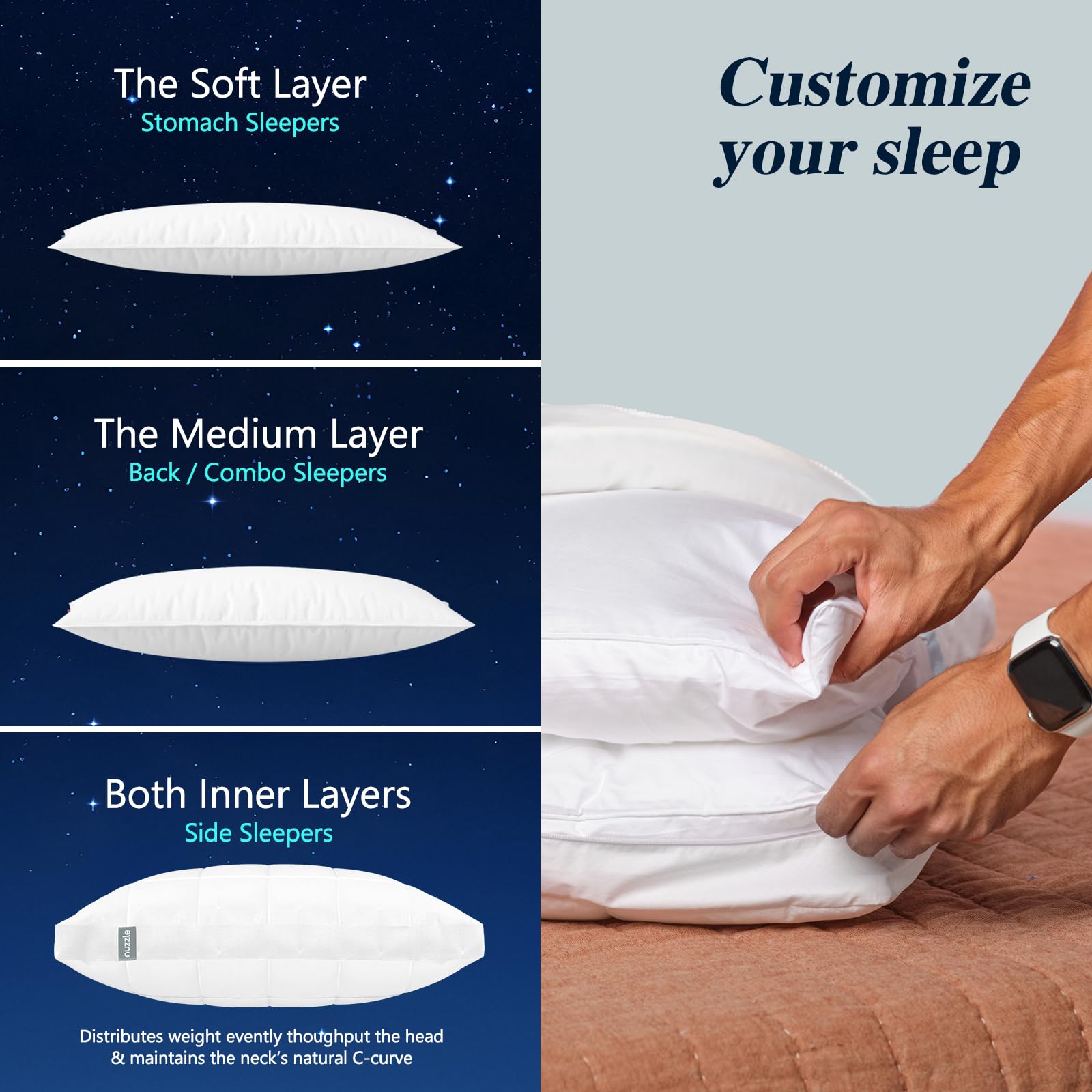 Nuzzle pillow next to ruler showing 16 x 33 inch scale for size clarity