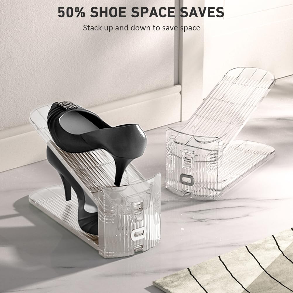 NVGSN adjustable height demo with sneaker shows flexible fit and space gain