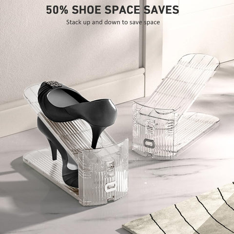 NVGSN adjustable height demo with sneaker shows flexible fit and space gain