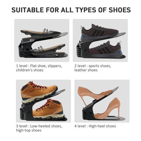 NVGSN installed on a closet shelf showing doubled shoe capacity