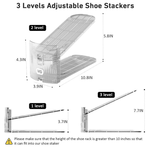 NVGSN closet shelf arrangement demonstrates doubled shoe capacity and organization