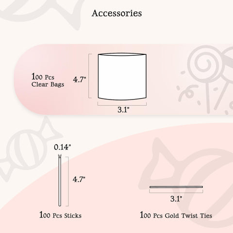 NWK accessory bundle of bags, sticks, and gold ties for gifting