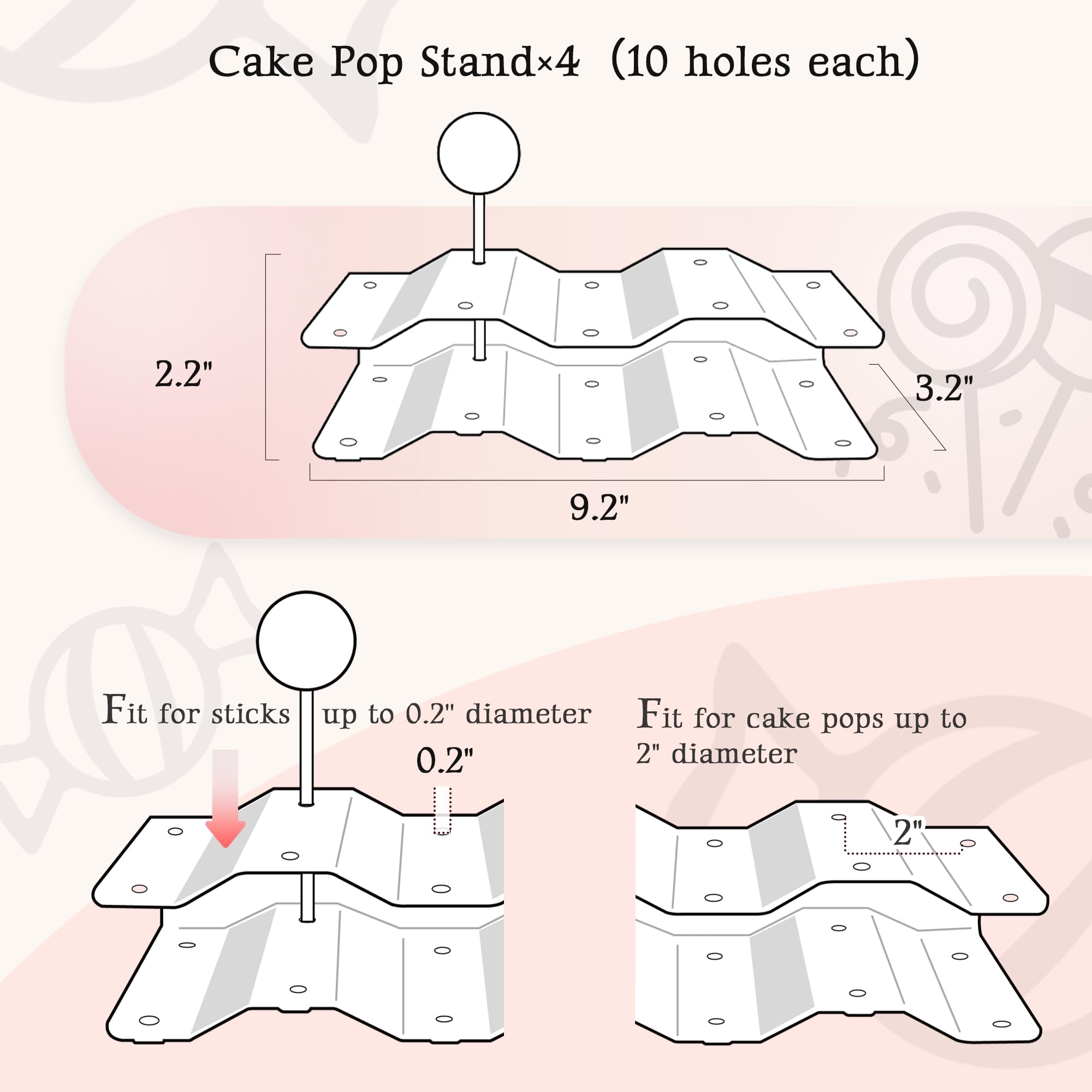 NWK cake pop stands holding pops upright for neat presentation