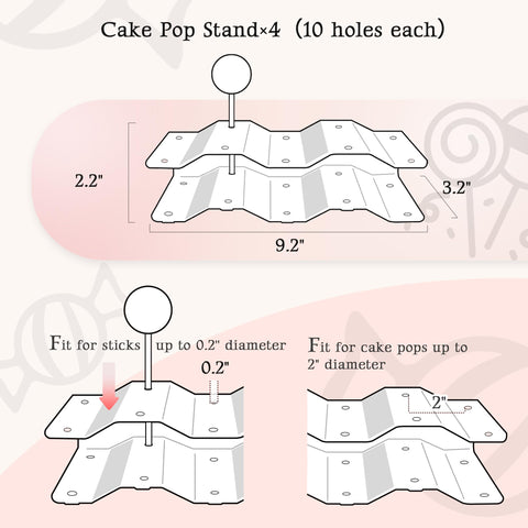 NWK cake pop stands holding pops upright for neat presentation