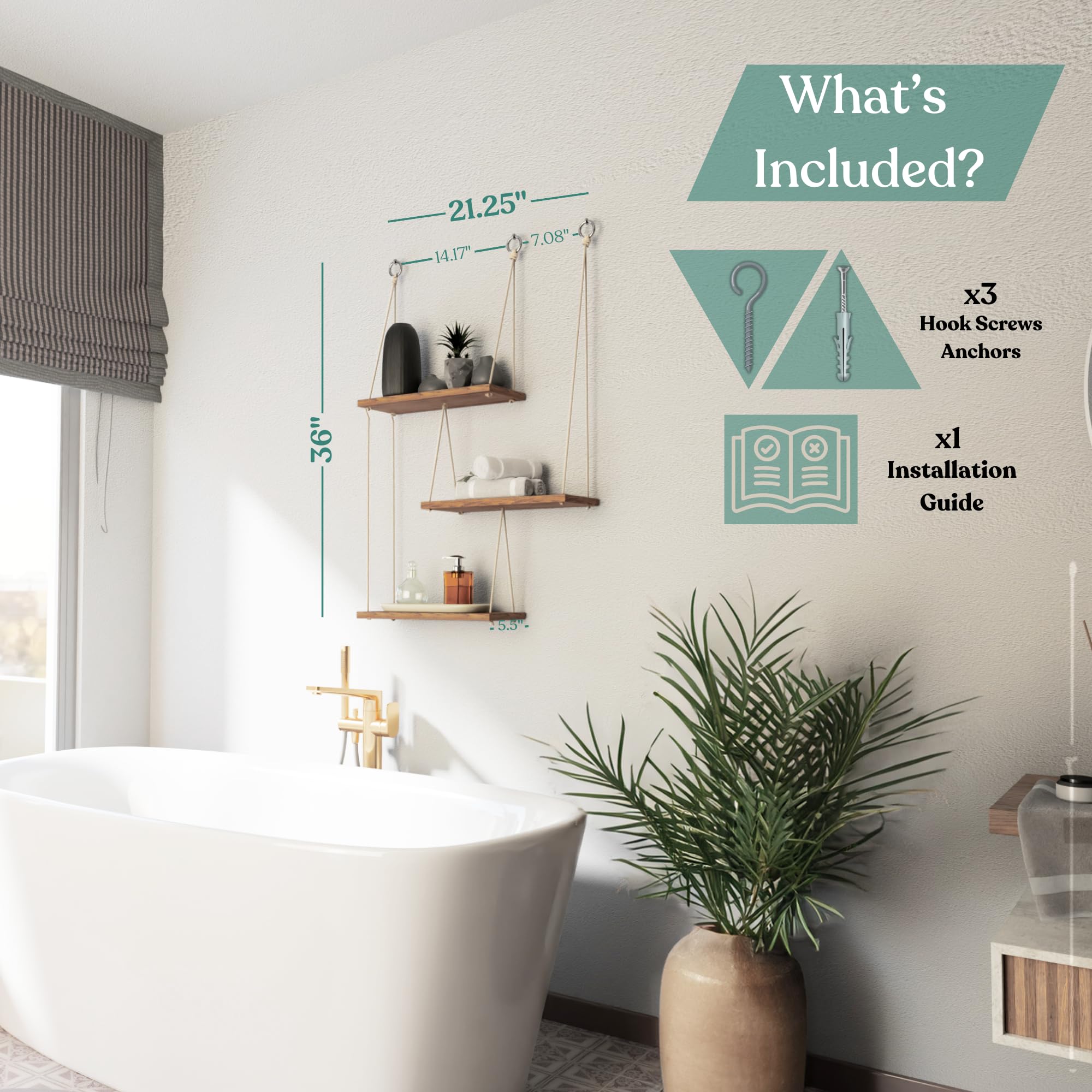 NWOOD lifestyle scene with plants on shelves showing space-saving benefit