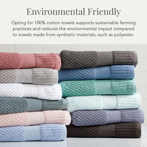 NY Loft towel being used to dry hands demonstrating soft, absorbent performance