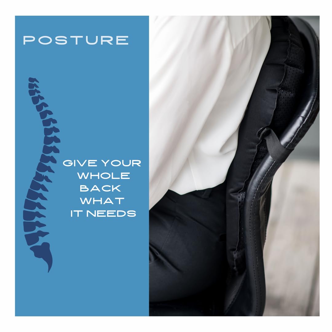 Nyack Exchange on office chair offering portable desk posture support